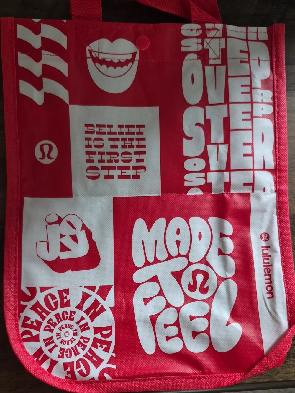 Lululemon Red Graphic Tote Bag